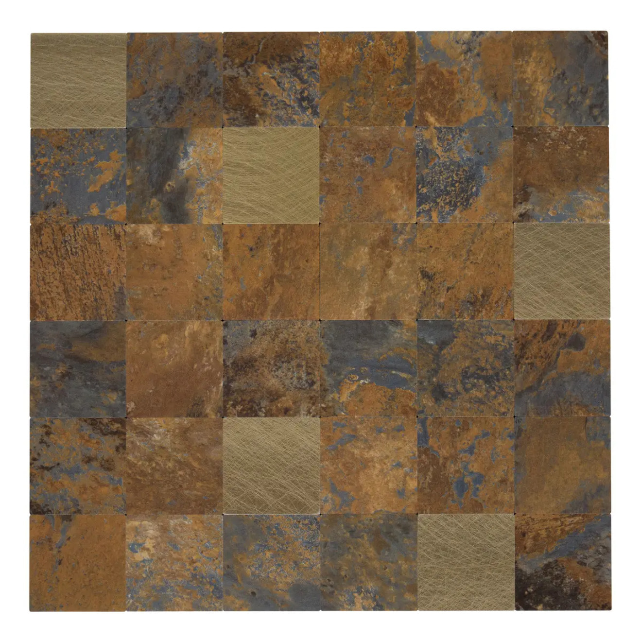 Lot de 2 stickers muraux Mina 30x30cm carreaux marrons