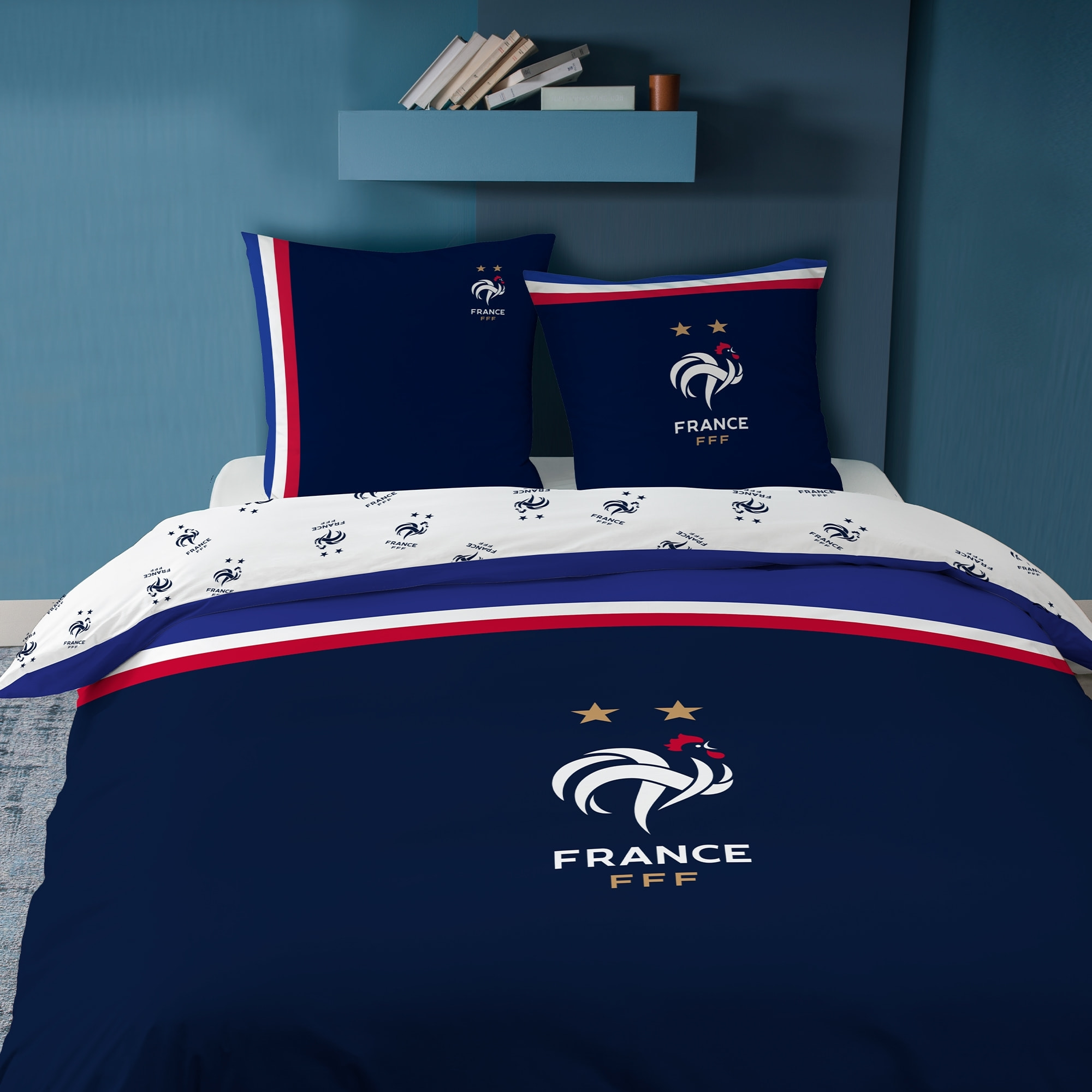 Parure de lit imprimée 100% coton, FFF DRAPEAU