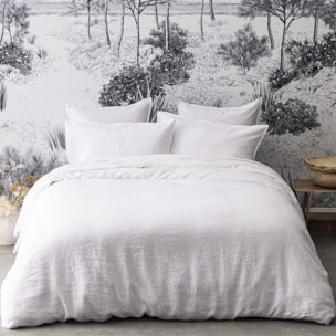 Housse de couette unie en lin lavé, Made in France, NOUVELLE VAGUE , Blanc