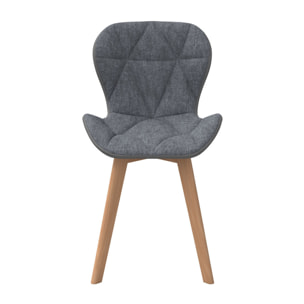 Chaises Gladys en tissu et pieds bois