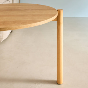 Tables gigognes rondes décor bois. piètement bois d'hévéa naturel - Harmony