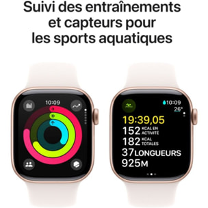 Montre connectée APPLE WATCH Serie 10 46mm Alu/Or Rose S/M Cellular