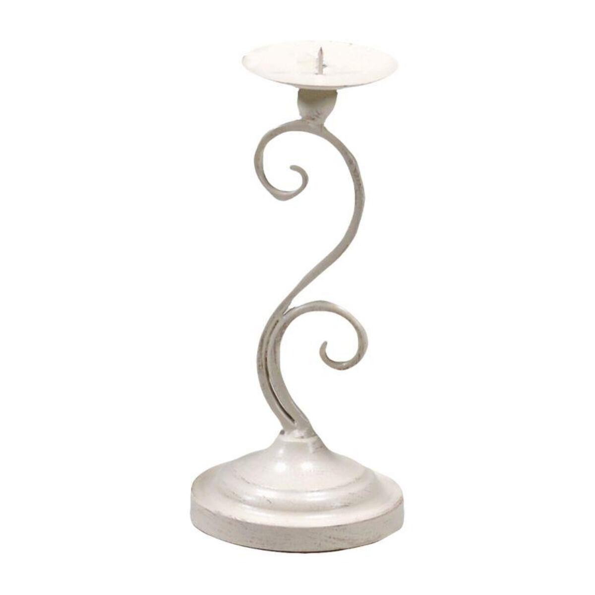 Candelabro in metallo crema da 1 posto cm13x13h28
