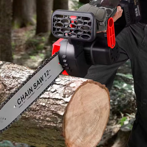 Motosierra eléctrica de 12 pulgadas, con batería recargable de 13000mAh.