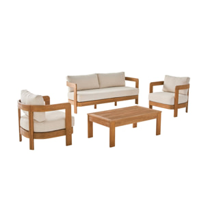 Salon de jardin bois d'acacia 4 places MIYANA