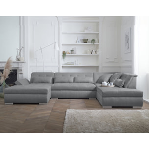 Vermont - canapé panoramique d'angle droit - 7 places - XXL - Gris clair