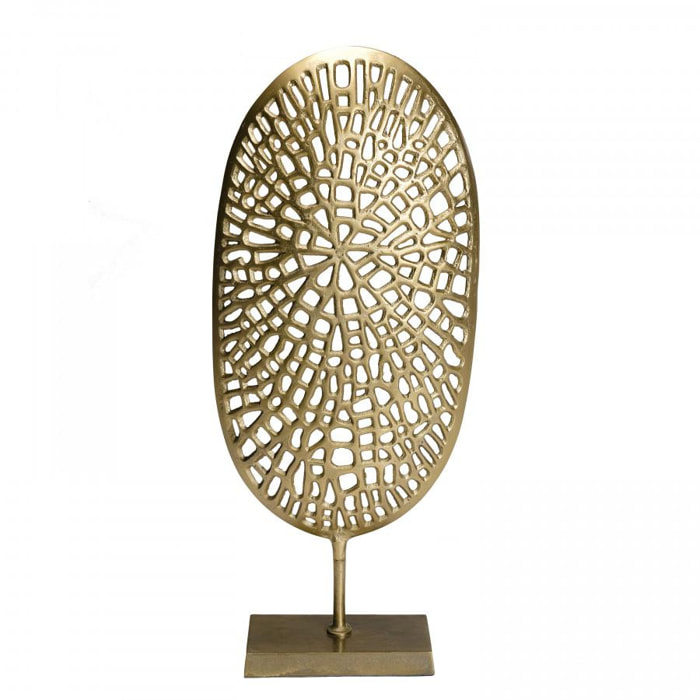 JONAS - Décoration ovale sculpture aluminium doré