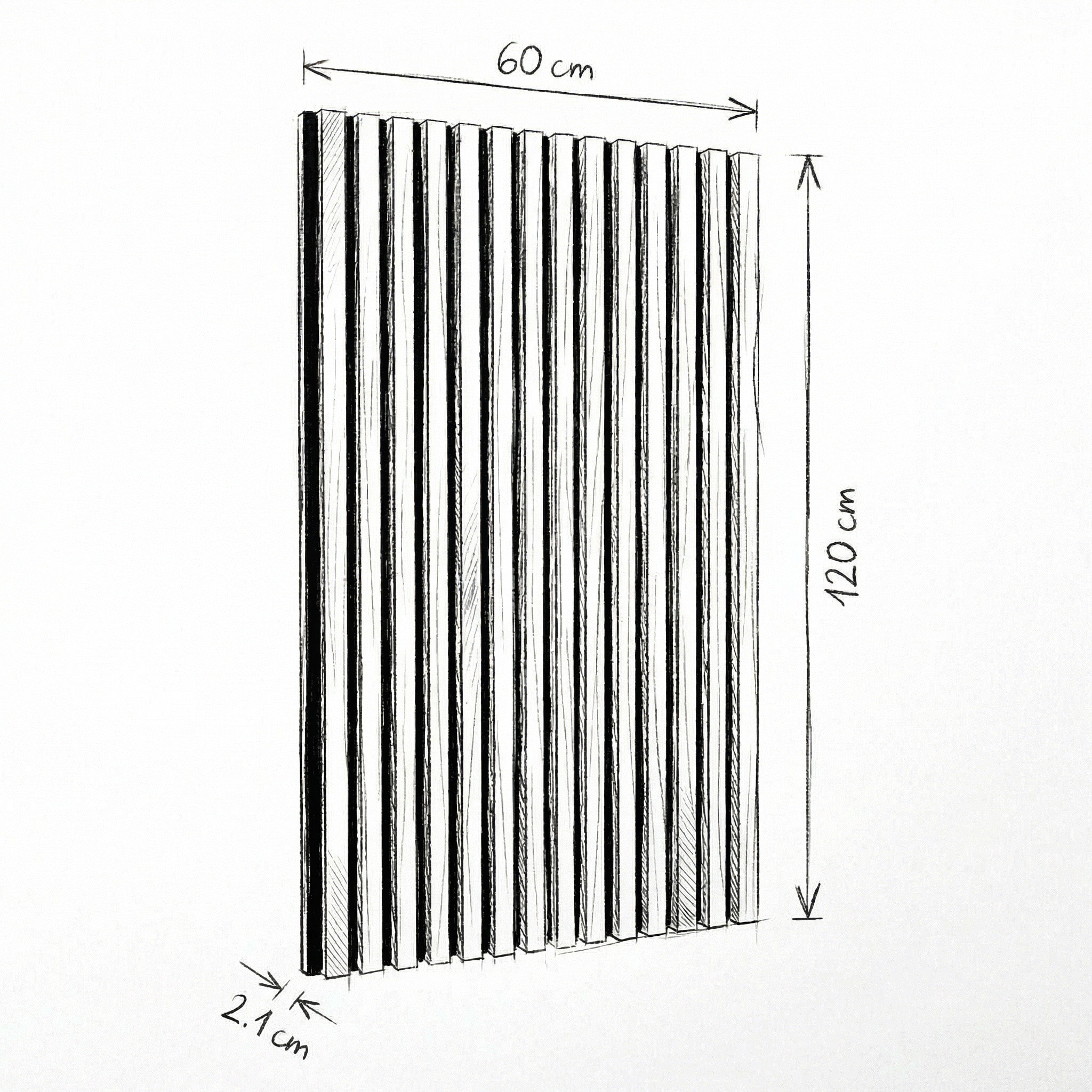 Panneau acoustique mural d'intérieur 60x120 cm en MDF sur feutre polyester, décor chêne noir, 0,72 m2 (SATAKUPANBOT612)