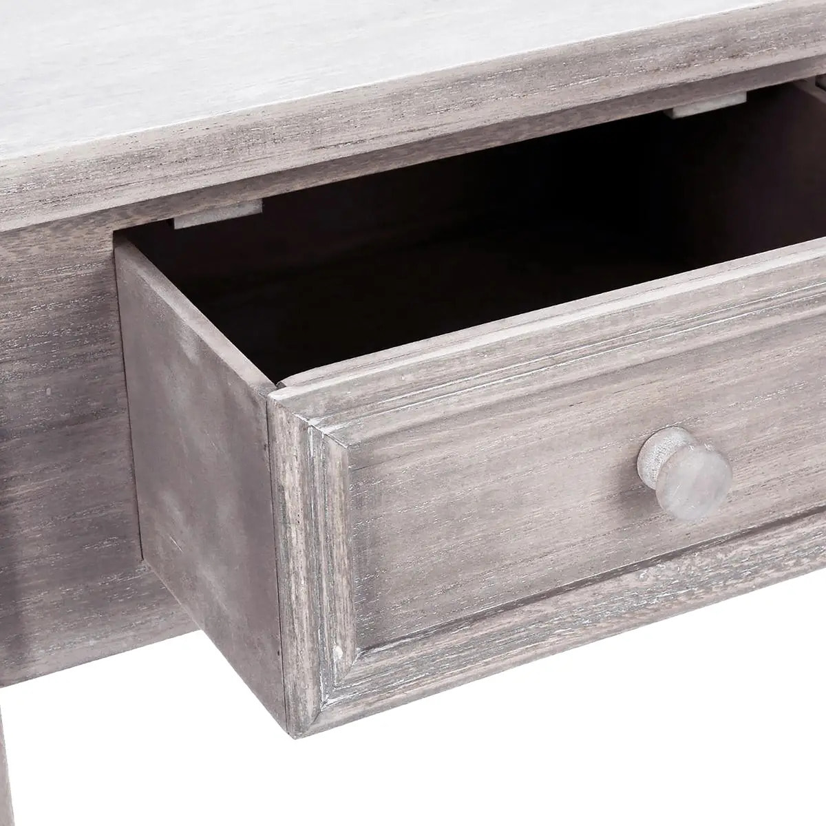 Console "Charme" bois blanchi L80cm