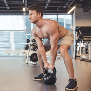 Kettlebell 10 Kg - haltère boule - poignée ergonomique - PVC noir