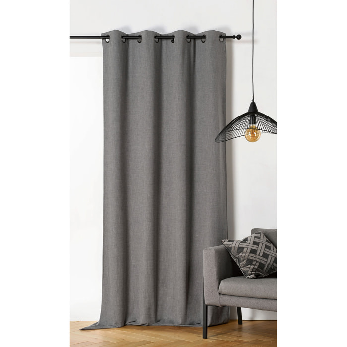 Rideau obscurcissant et isolant  -  - Effet tissé - Gris anthracite