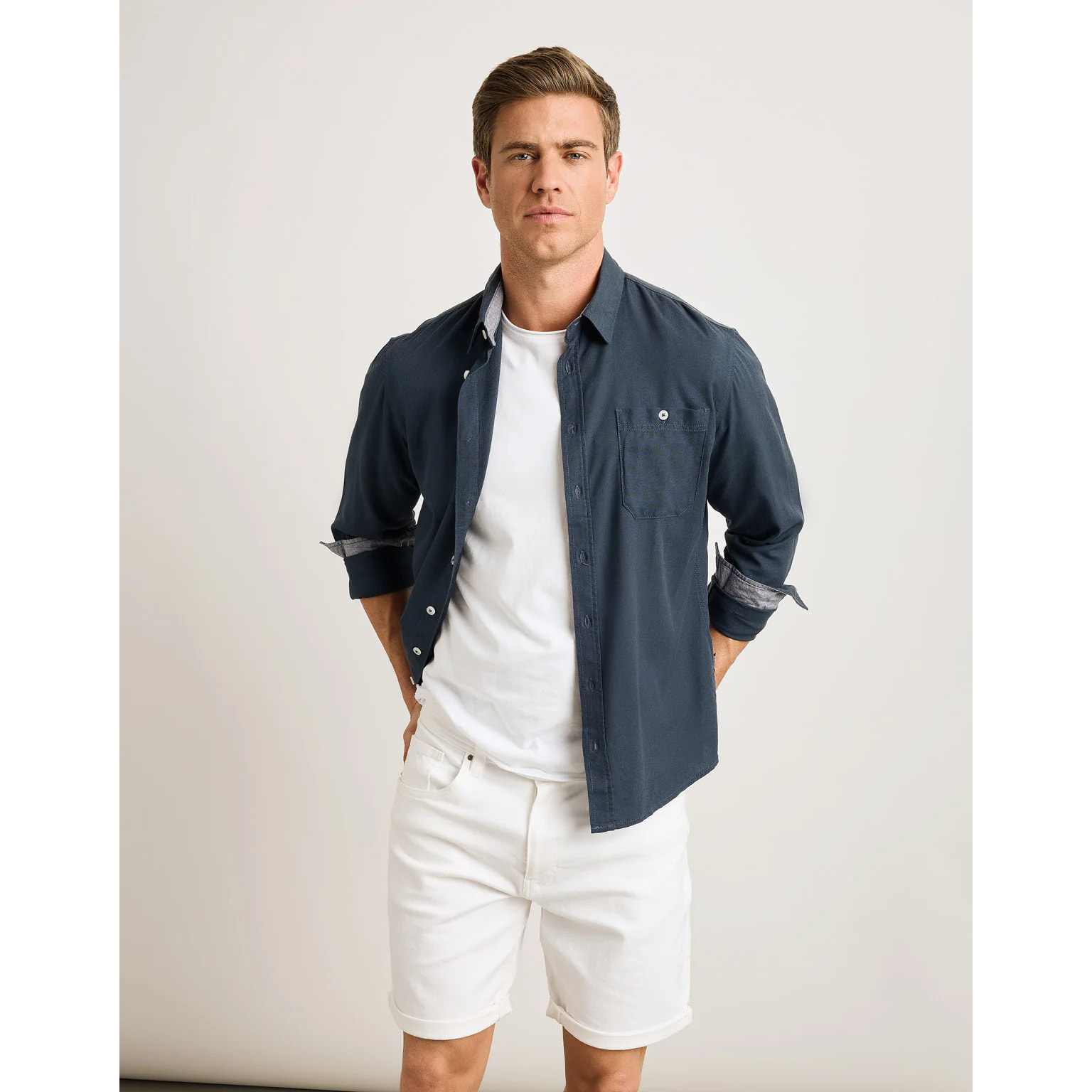 Camisa Manga Larga Azul Marino - Pouka