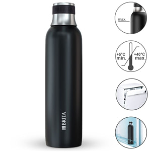 Bouteille BRITA isotherme noire sodaTRIO 0.65L