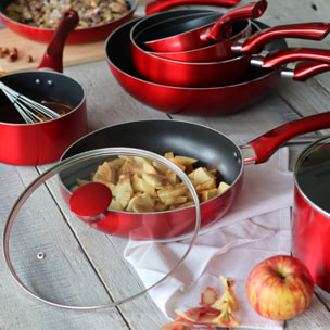 Sauteuse antiadhésive en aluminium 24cm - tous feux CERISE