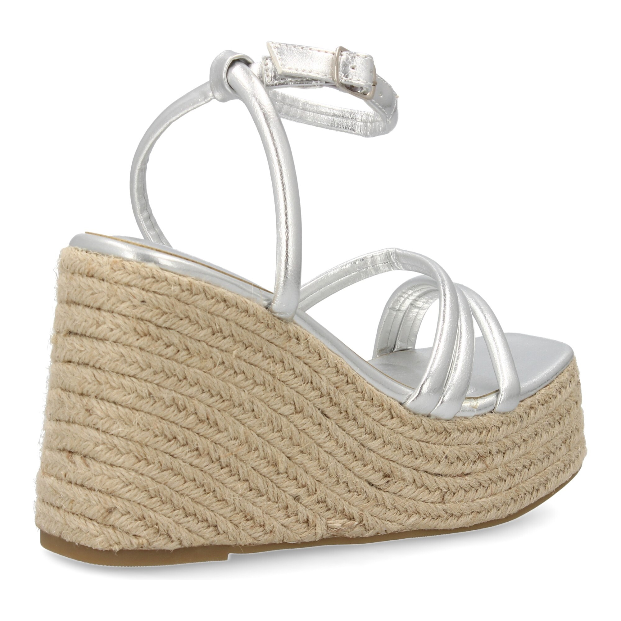 Sandalia de cuña de yute para mujer, diseño comodo y elegante con tiras cruzadas en la pala