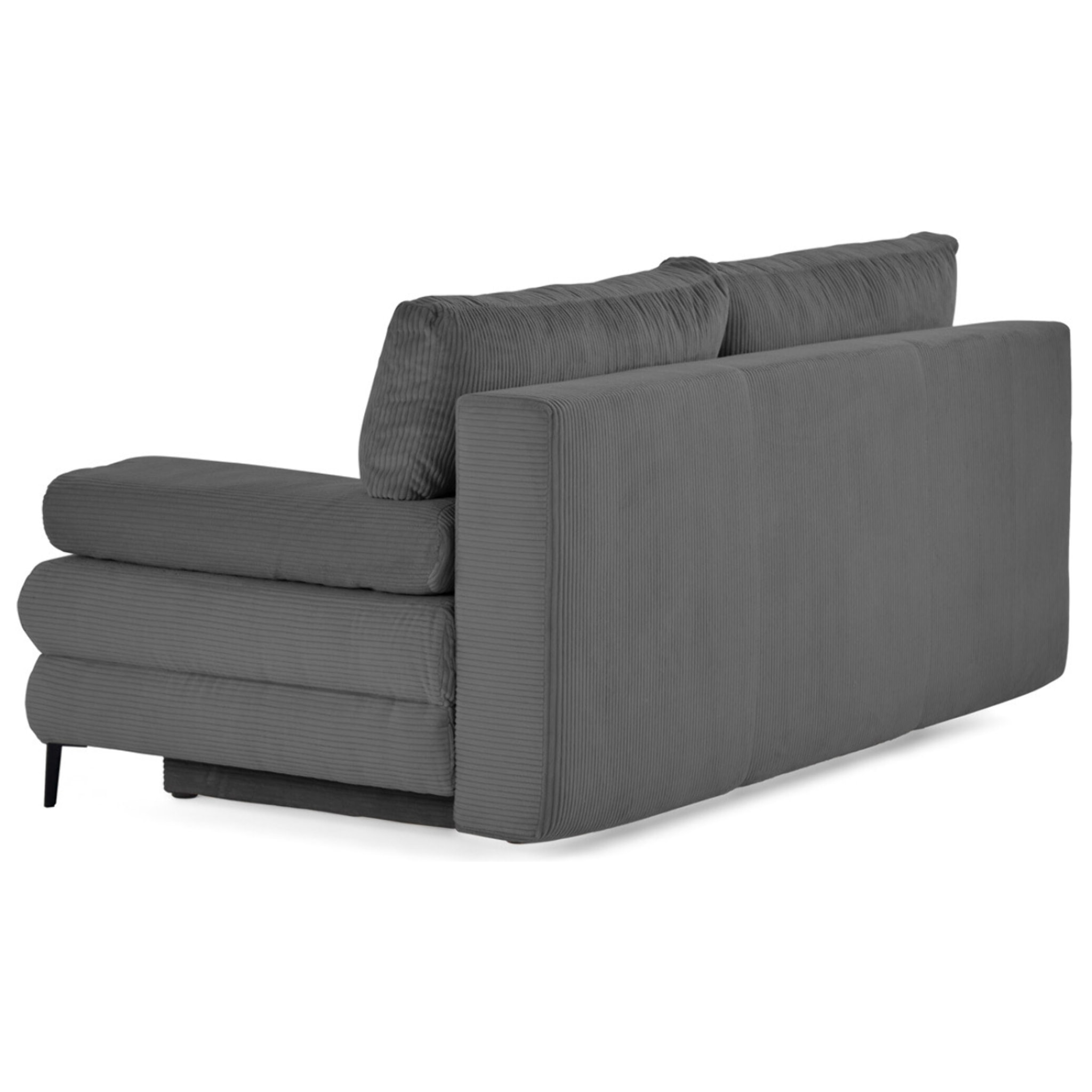 Elton - canapé 3 places convertible avec coffre en velours côtelé - Gris