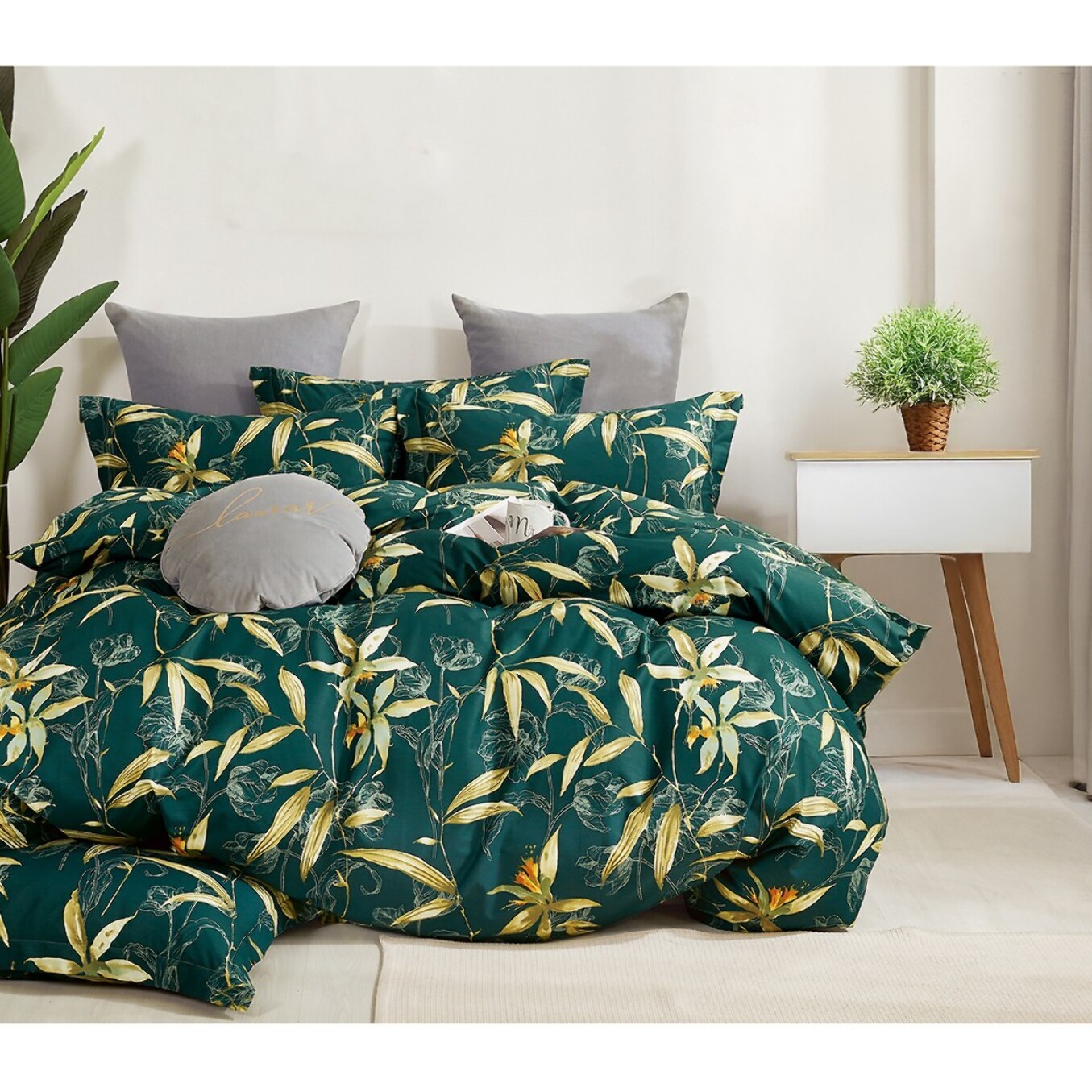 Parure housse de couette 100% percale de coton - Bambusia