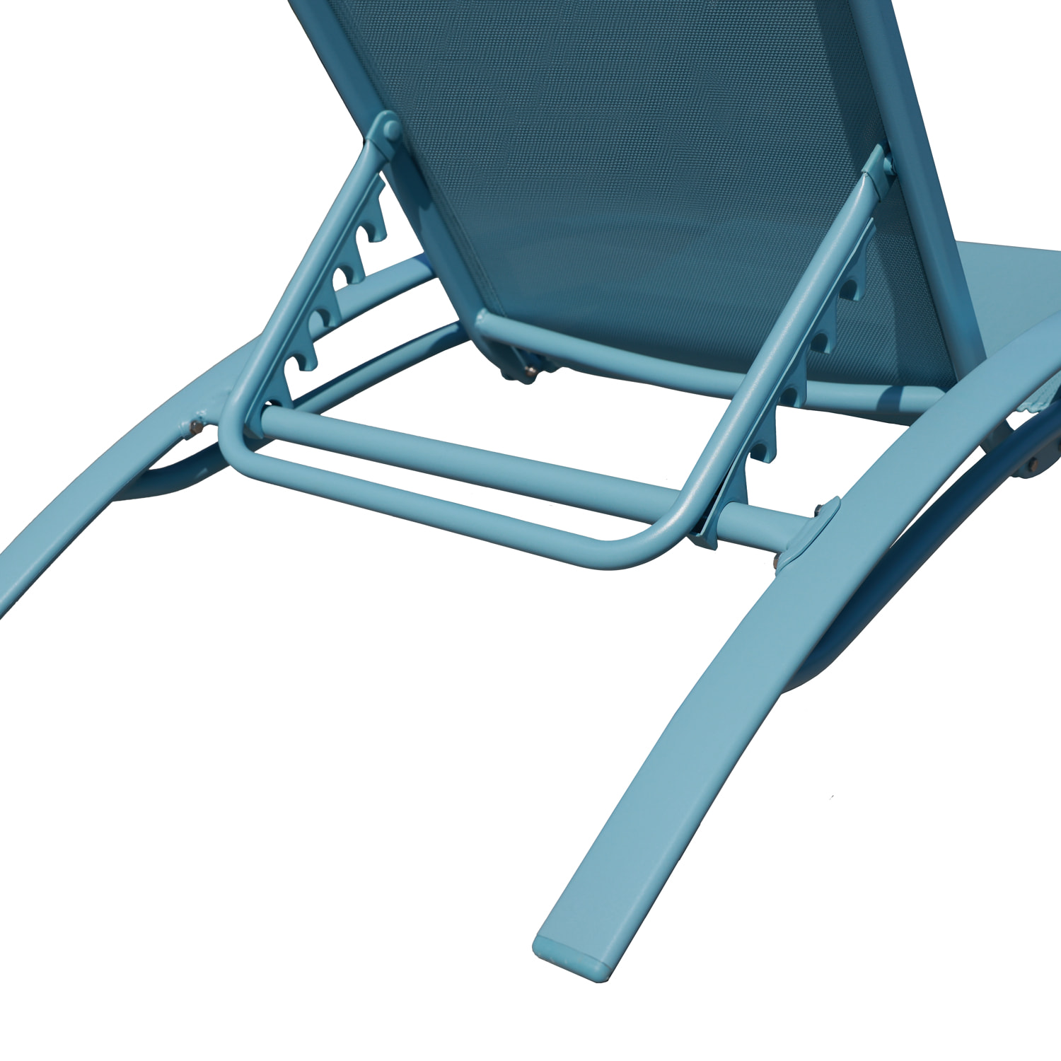 Lot de 2 transats GALAPAGOS en textilène bleu clair - aluminium bleu clair