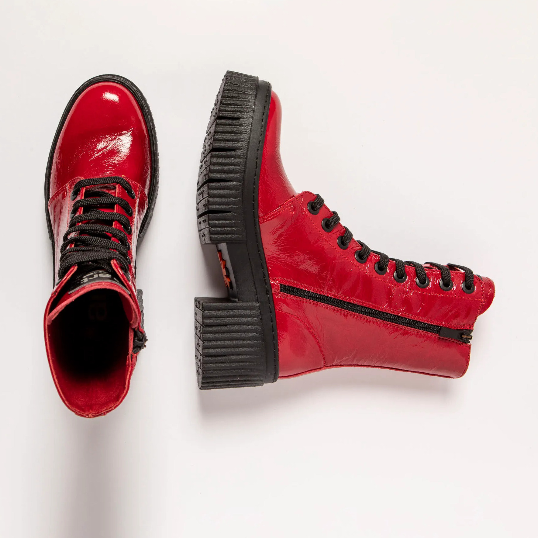 Botines con tacón 1375 PATENT FLASH RED/YORK color Red