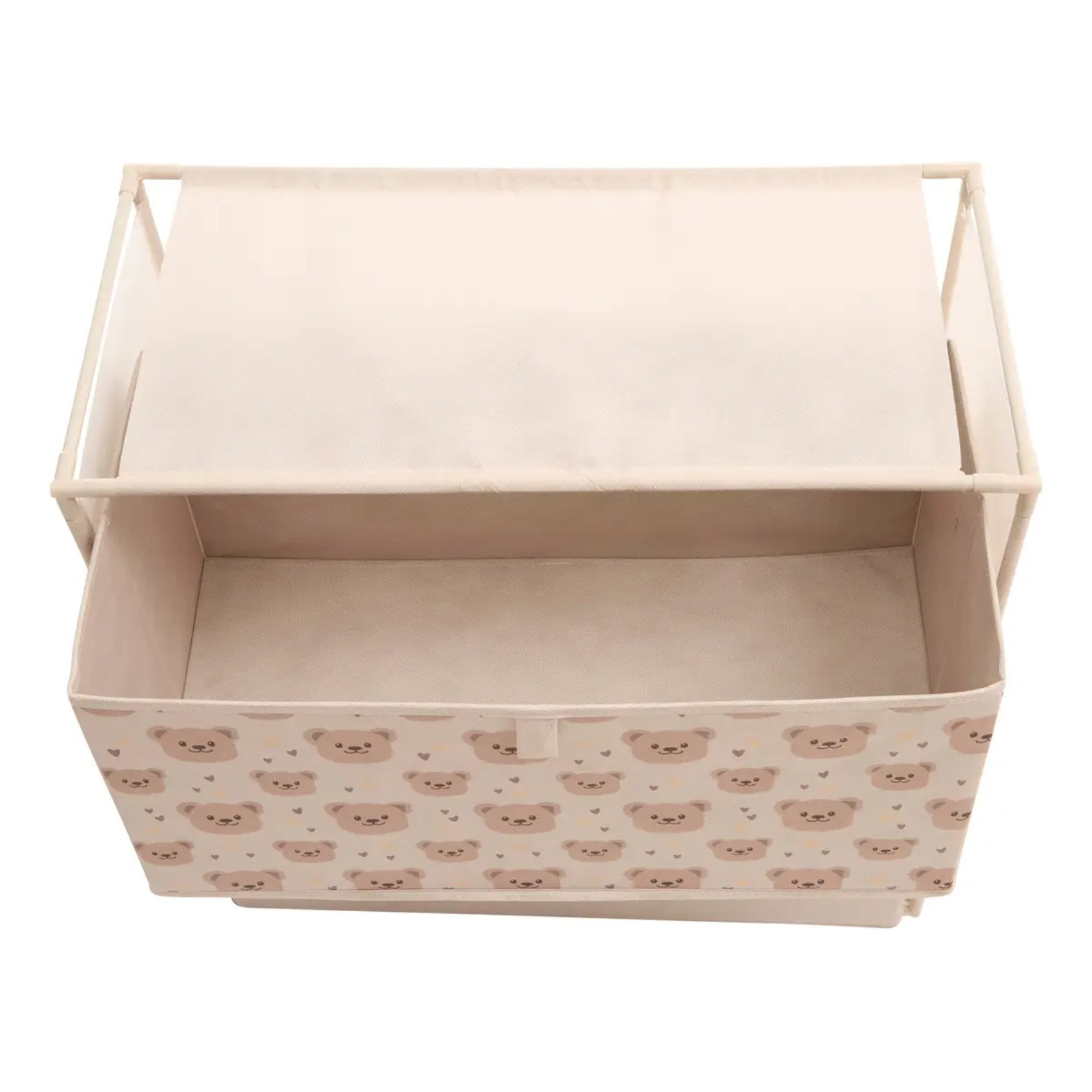Commode Enfant Tissa 2 Tirroirs Beige Imprimé Ourson 60x30x60 cm