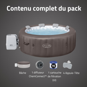 Bestway Spa gonflable rond Lay-Z-Spa Dominica Smart HydroJet Wifi 4-6 personnes