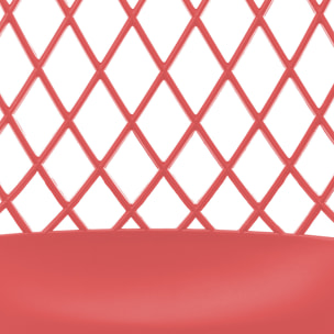 Set di 4 Sedie Minimalist Pure Style in Rosso e Legno