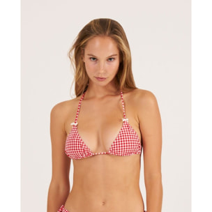 Top de bikini cortina de cuadros vichy