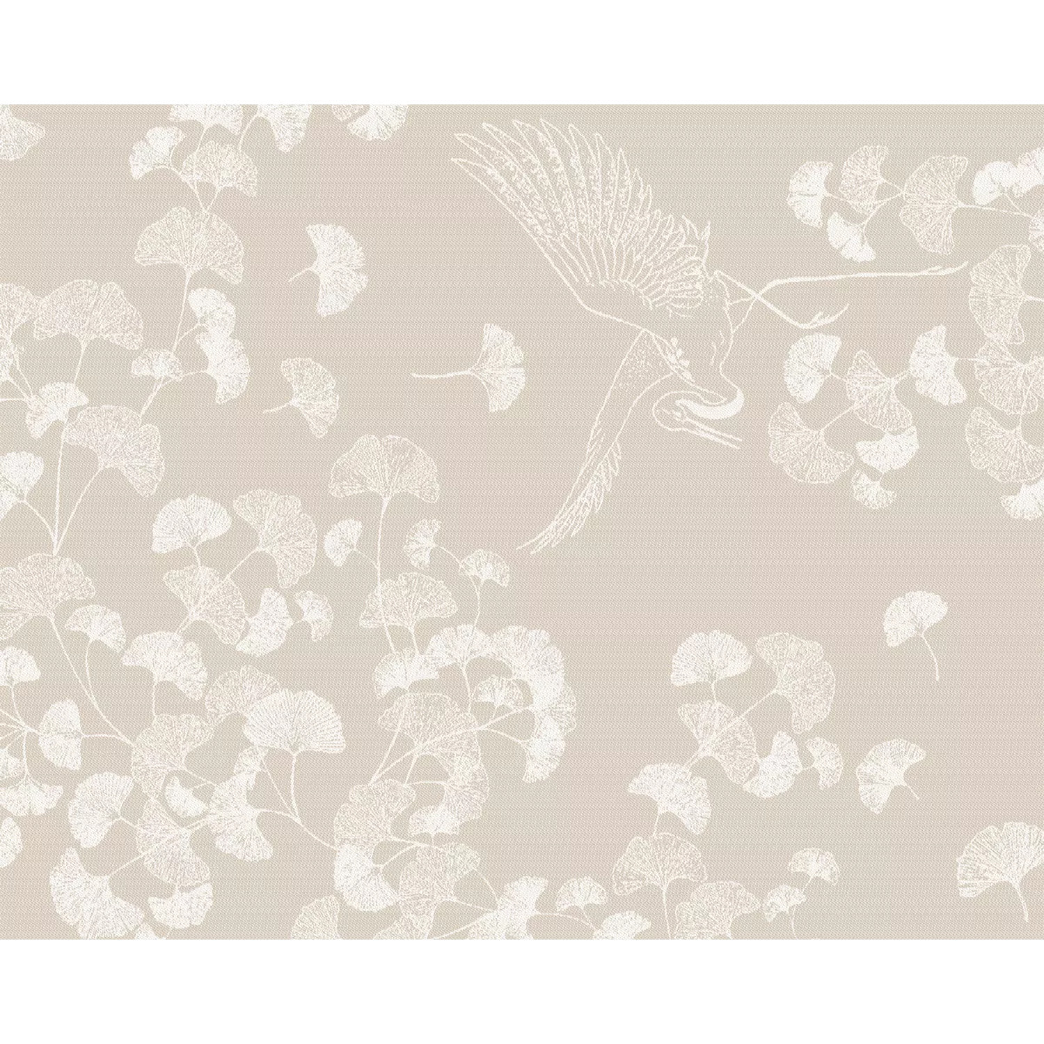 Set pur coton motif jacquard beige Mille ginkos naturel