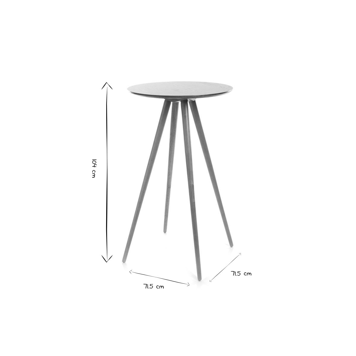 Table de bar ronde scandinave bois L60 cm NORDECO