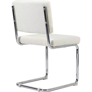 Lot de 2 chaises en tissu bouclé et métal chromé - DULCE