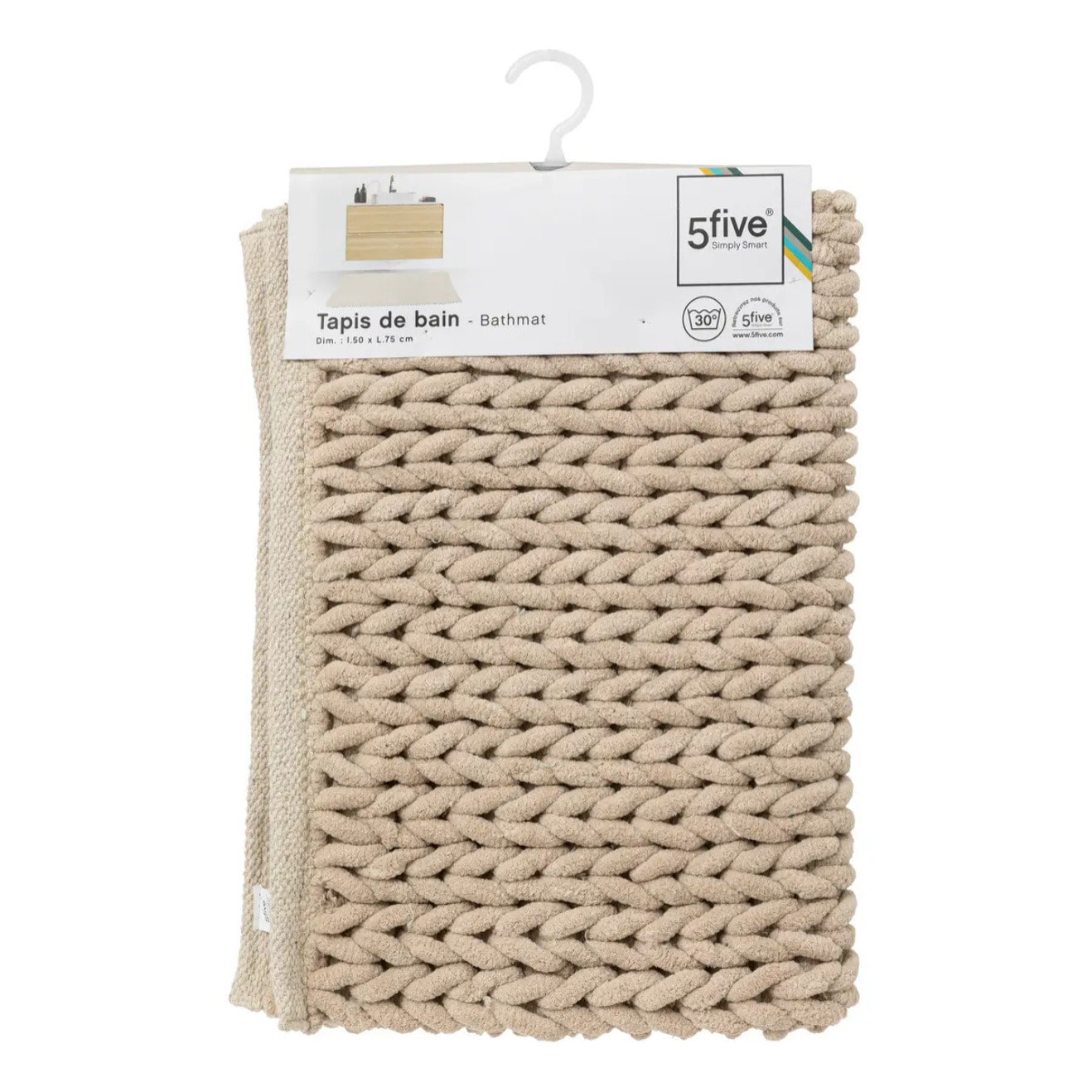 Tapis de bain 50x75cm "Colorama" beige naturel