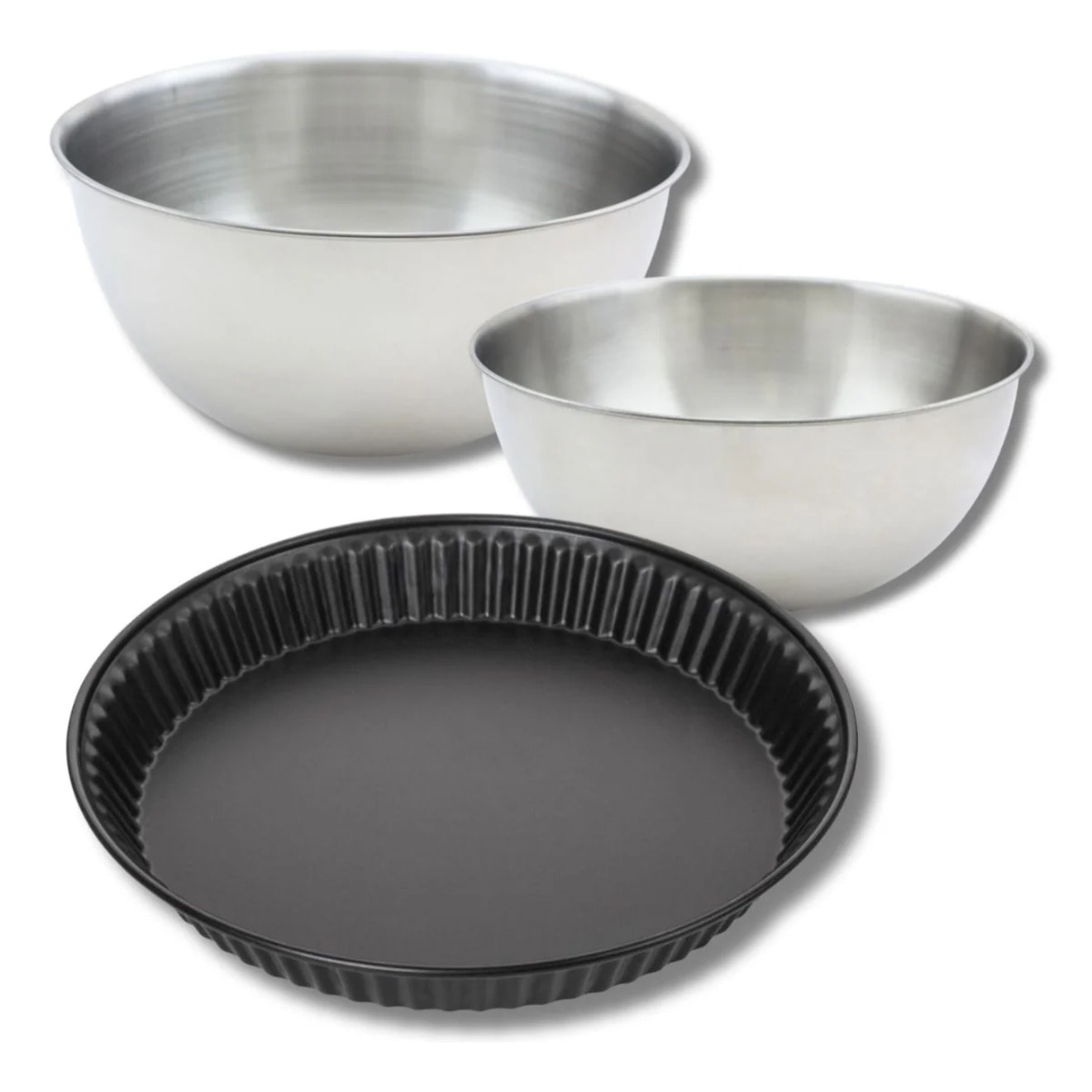 Set pâtisserie avec moule à quiche Lorraine, 2 bols à mixer et 1 spatule Zenker