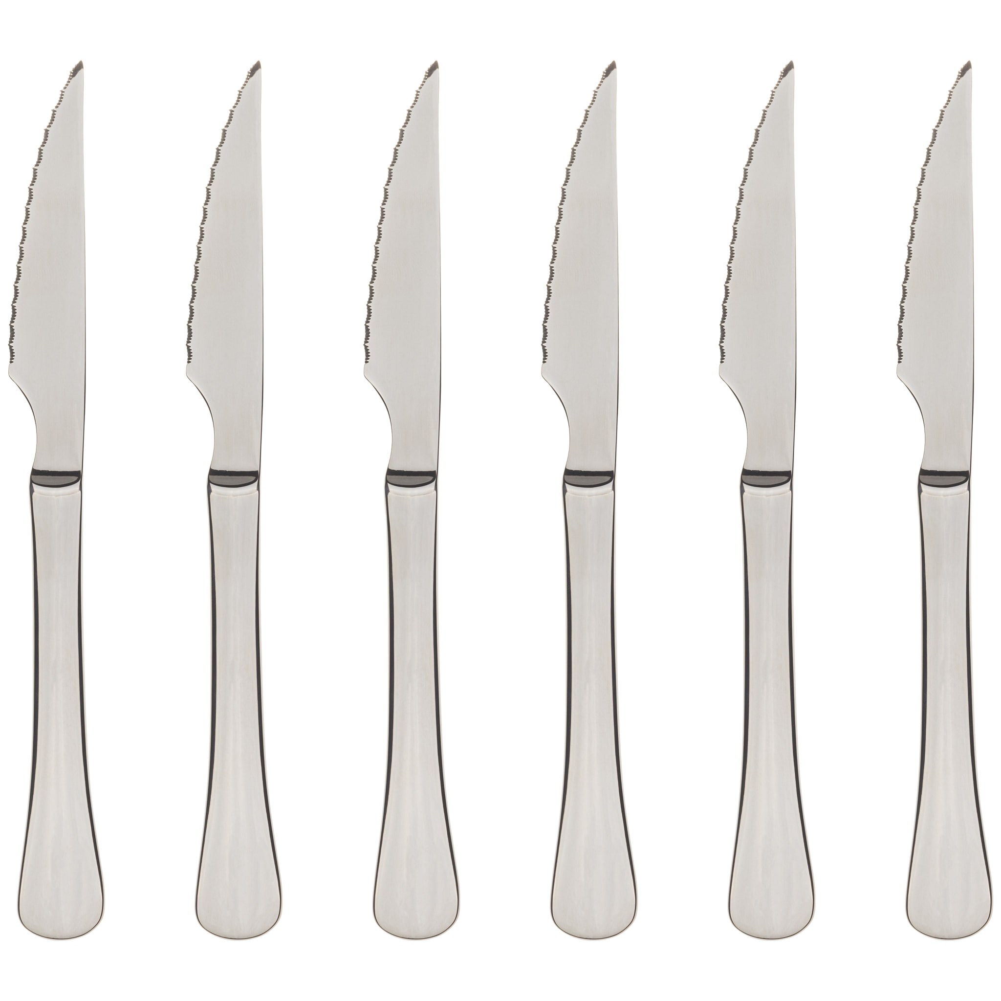 Set 6 cuchillos chuleteros color plata Bergner coleccion Munich