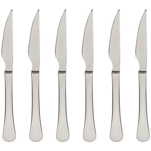Set 6 cuchillos chuleteros color plata Bergner coleccion Munich
