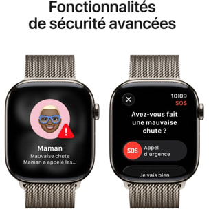 Montre APPLE WATCH 42mm Tit Naturel Milan Serie 11 Cellular