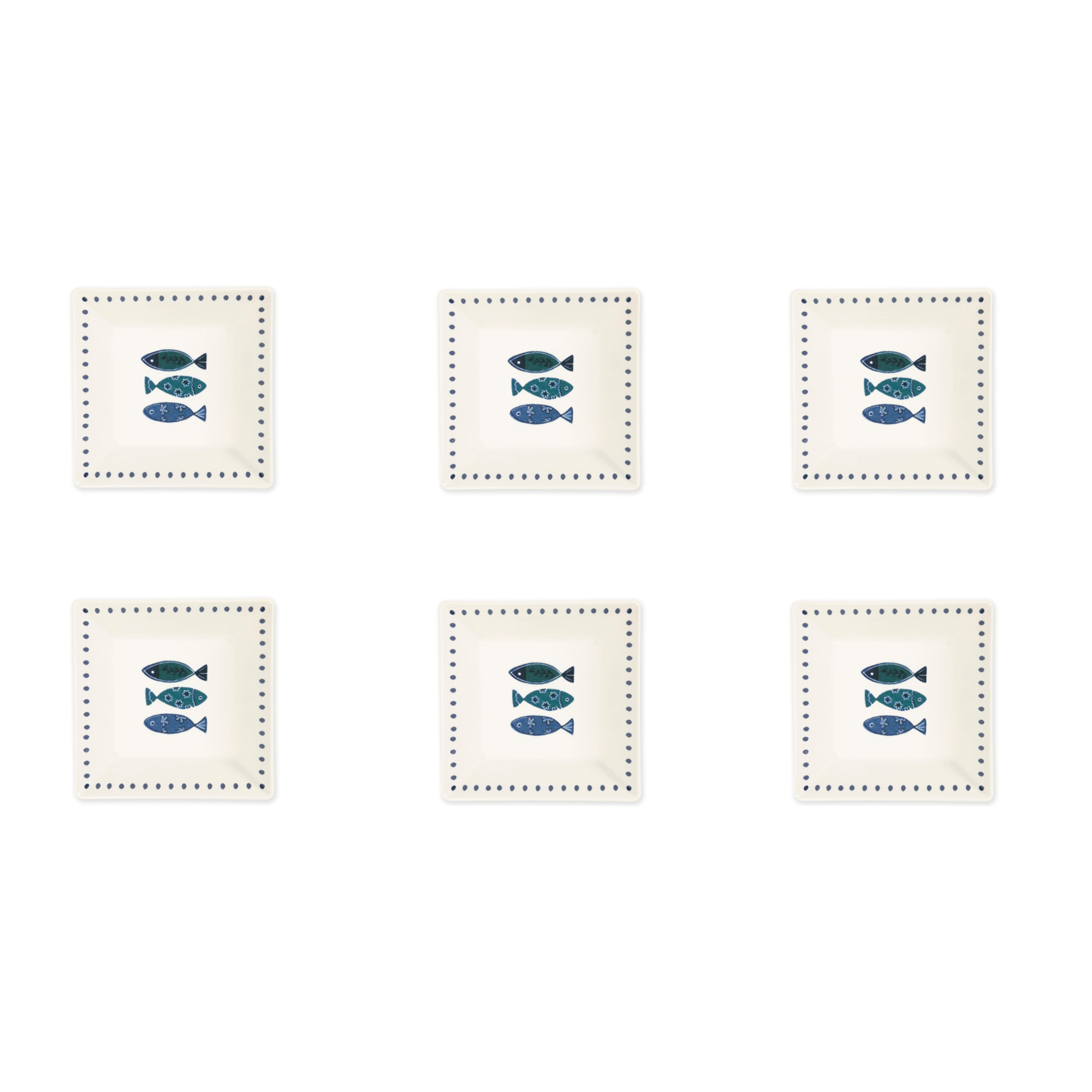 Set de 6 assiettes plates Excelsa – Ocean, Céramique Multicolore