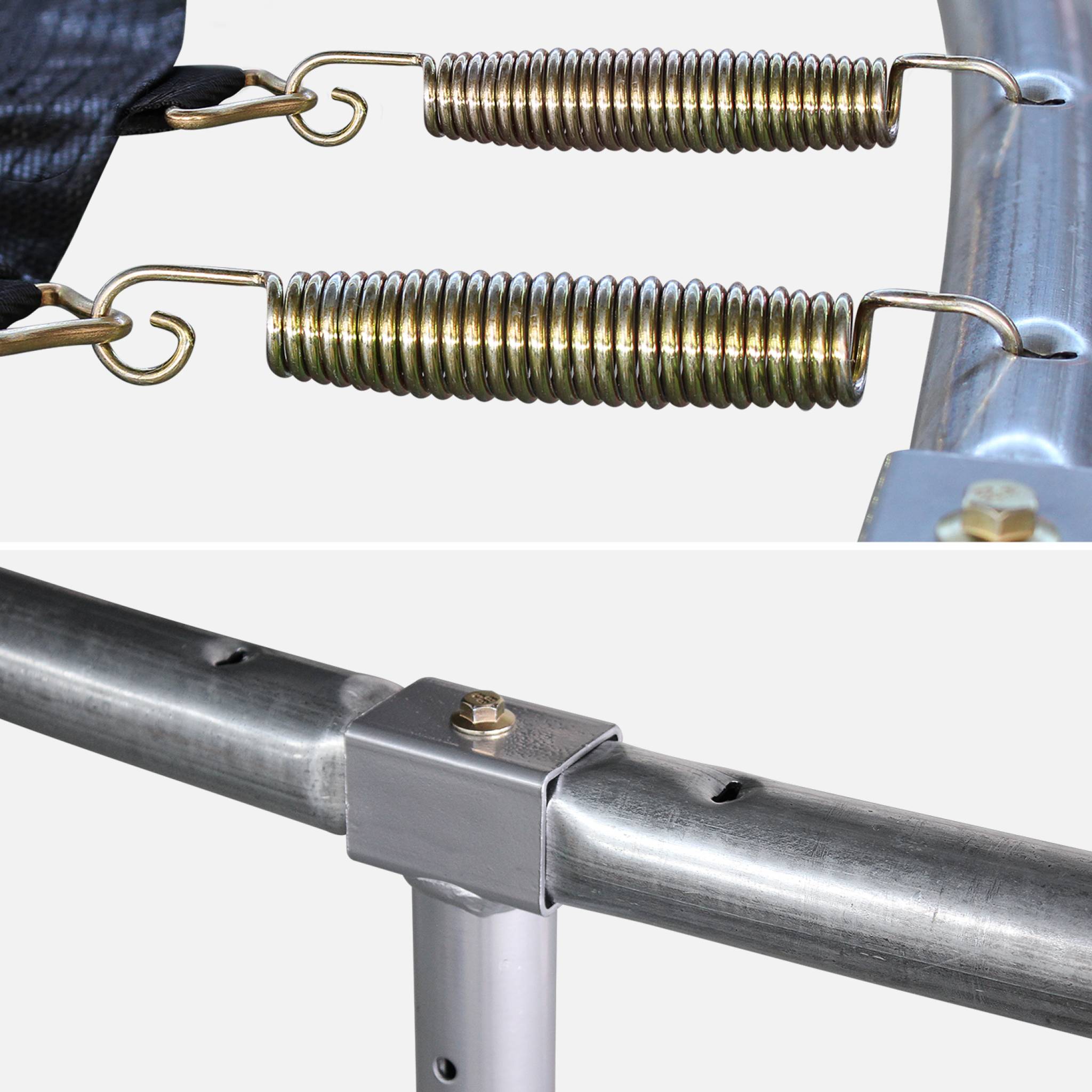 Trampoline 400cm gris avec filet de protection.  échelle. bâche. filet pour chaussures. kit d'ancrage  - Mercure XXL- Trampoline de jardin 400 cm 4m| Qualité PRO.|Normes EU.