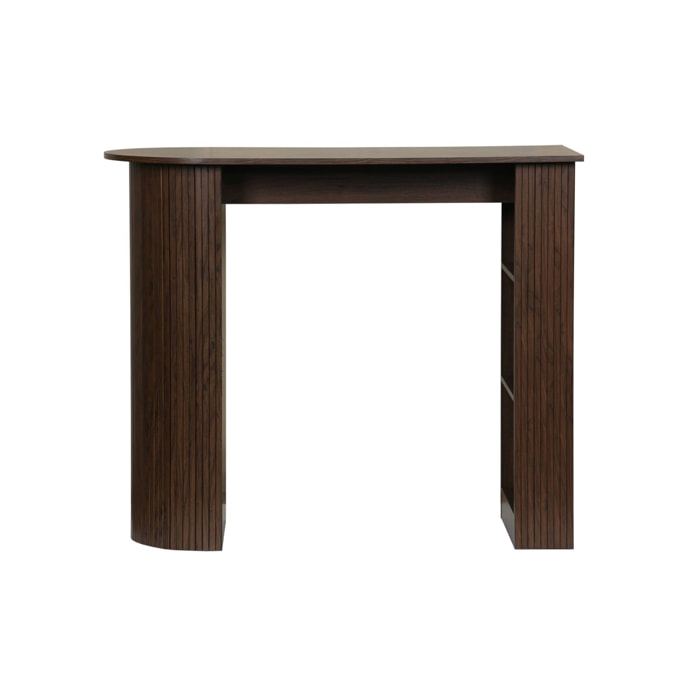 Table bar. table haute de cuisine table d'appoint décor bois avec rangements. 3 étagères. 120 x 55 x 100 cm