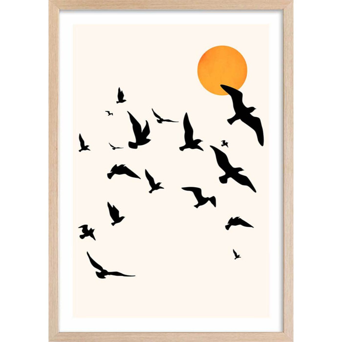 Affiche ""Envolee Up and Away"" Affiche + cadre en bois - Chêne