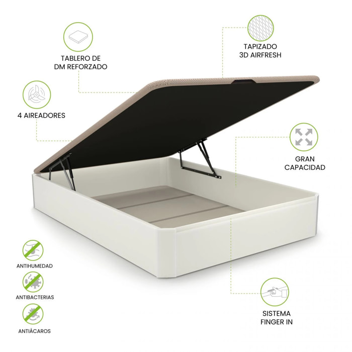 Canapé básico 135x190 cm en blanco Luxury 3D Blanco