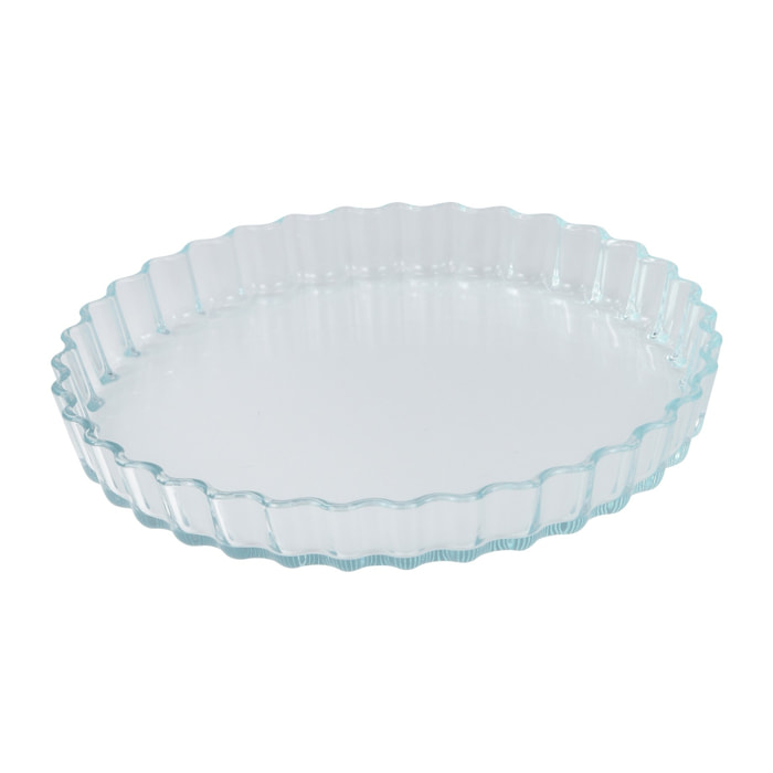 Molde para tarta ø27,5x3,7 cm - 1,3 l vidrio borosilicato, redondo con borde ondulado