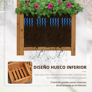 Jardinera con Enrejado de Madera para Trepadoras Cultivos Plantas 40x40x145 cm