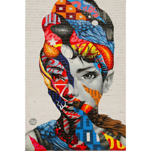 Tableau street art visage femme speechless Toile imprimée