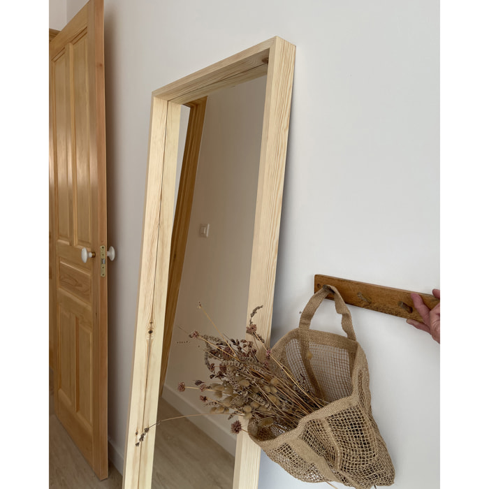Miroir effet bois massif ton naturel en différentes tailles