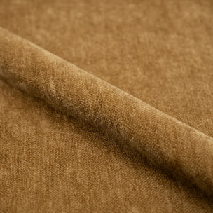 Fauteuil pivotant en tissu effet velours jaune moutarde - Ricci