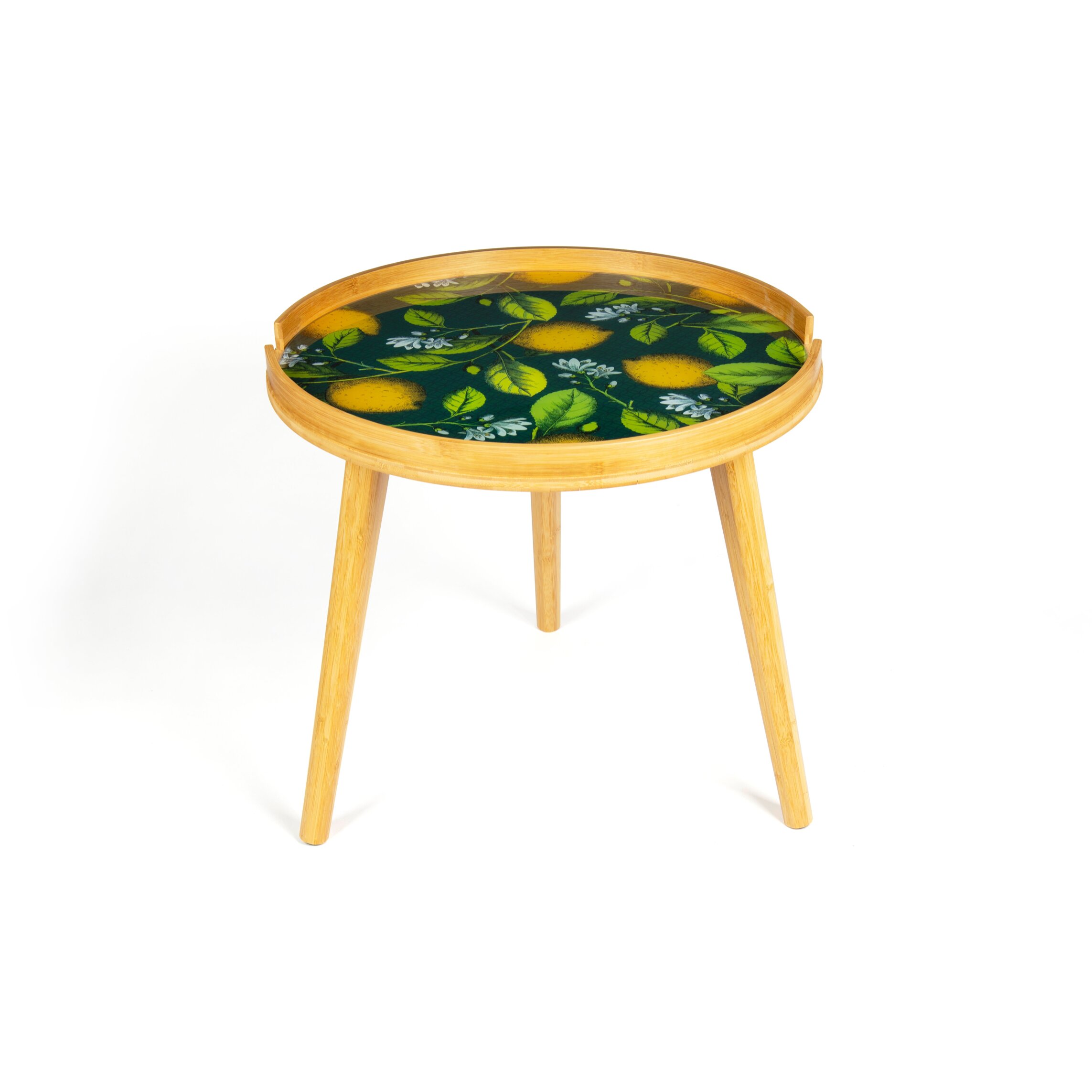 Tavolino Excelsa Boboli in bambù e vetro 48x48x44 cm multicolore