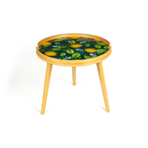 Tavolino Excelsa Boboli in bambù e vetro 48x48x44 cm multicolore