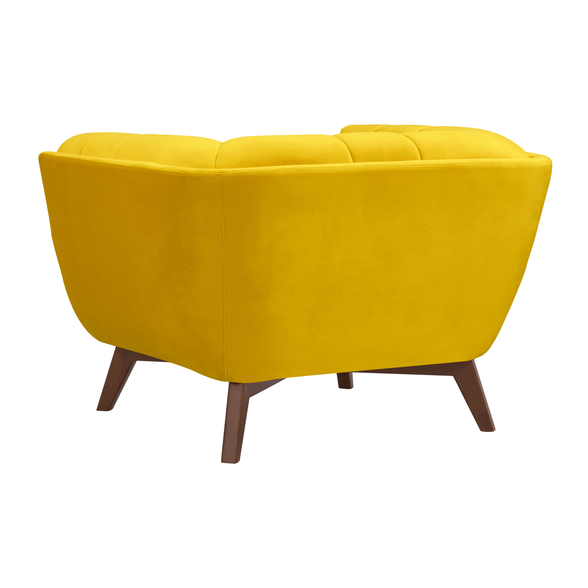 Fauteuil en velours jaune pieds - Mona