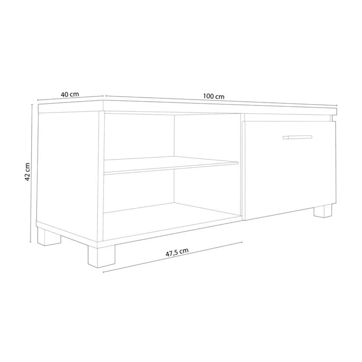 Mueble TV LED Blanco - Negro
