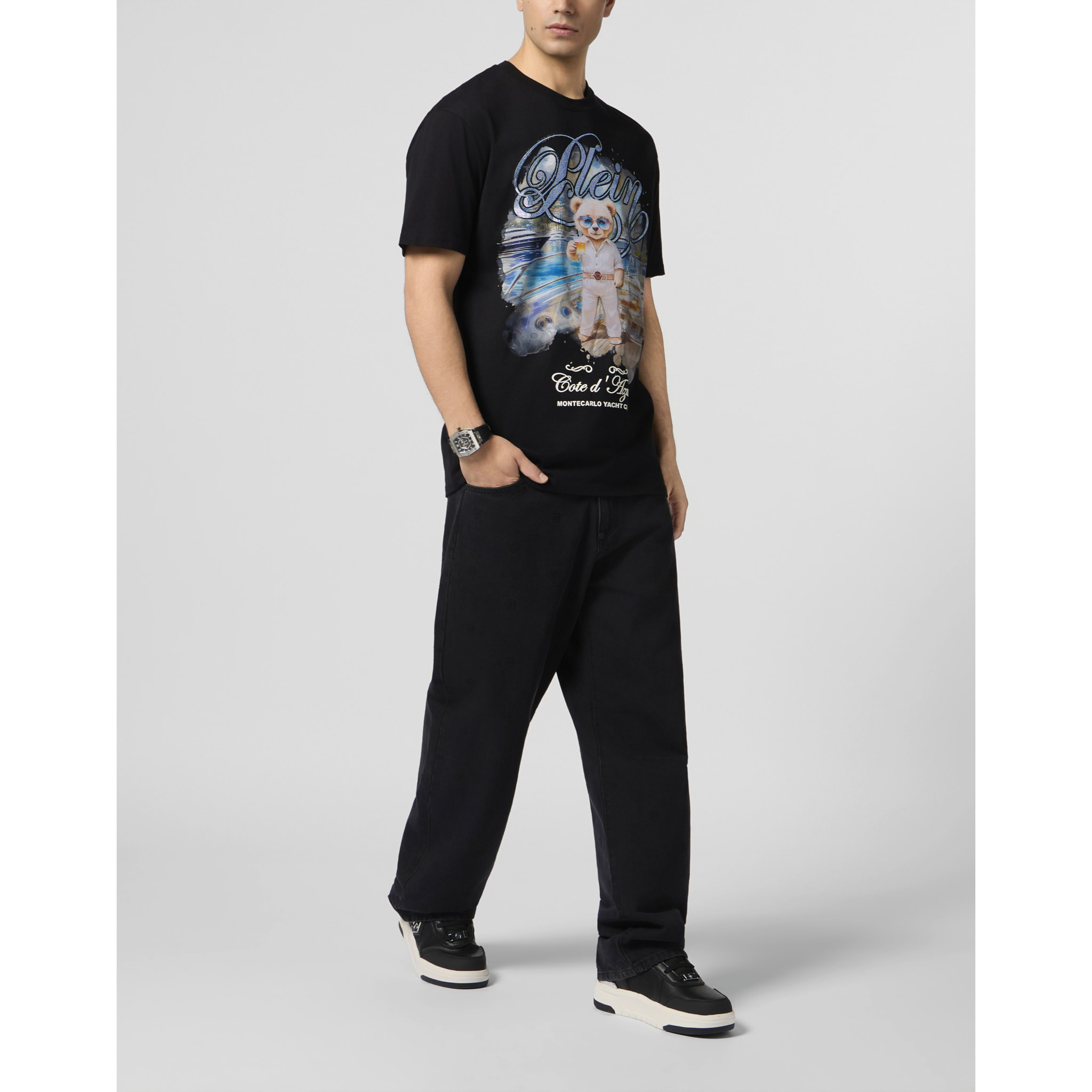 PHILIPP PLEIN Round Neck T-Shirt Teddy Yachting